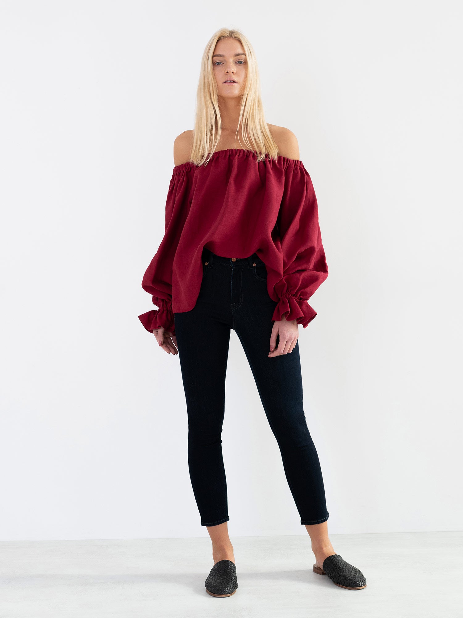Off Shoulder Linen Top
