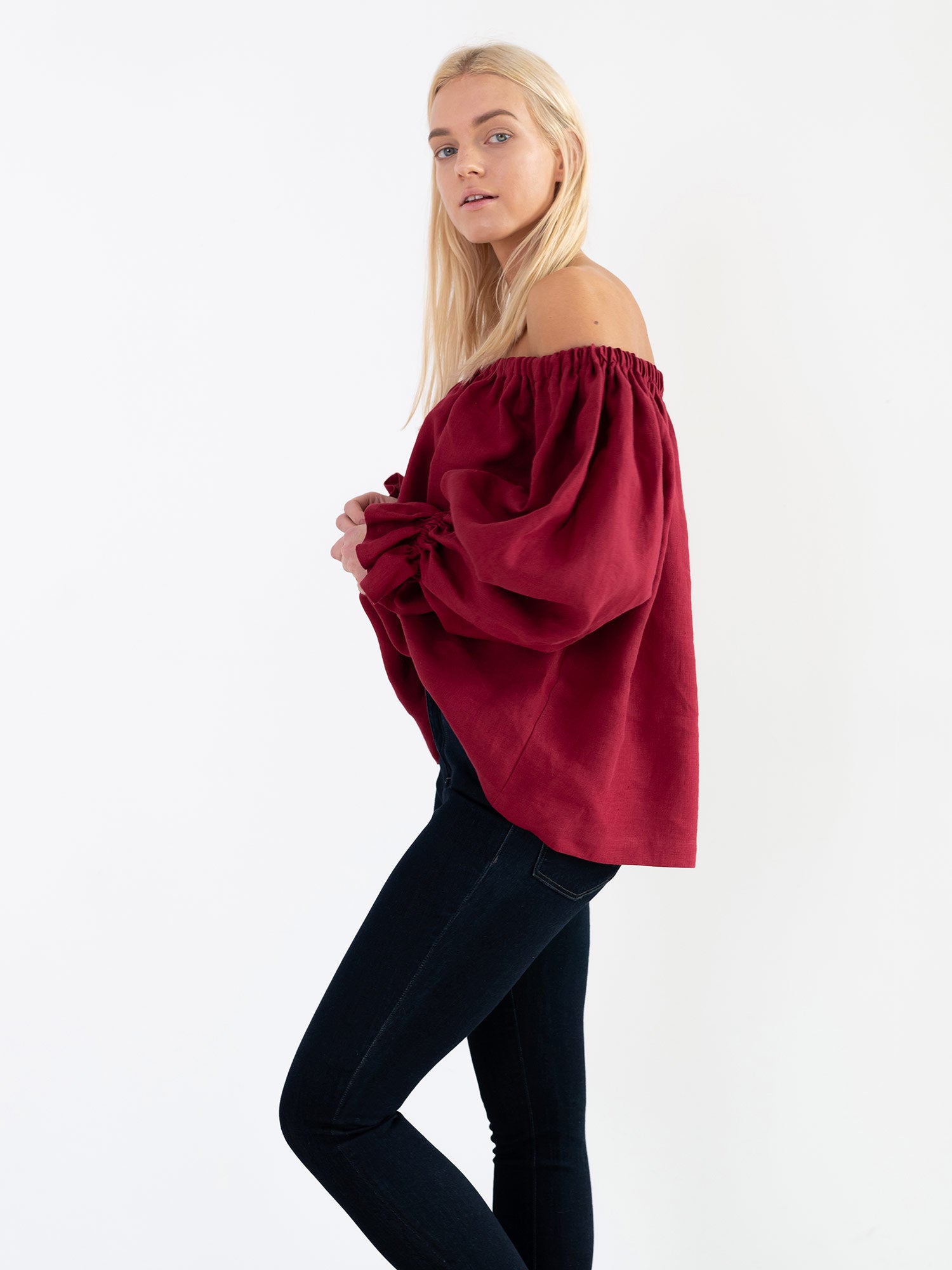 Off Shoulder Linen Top