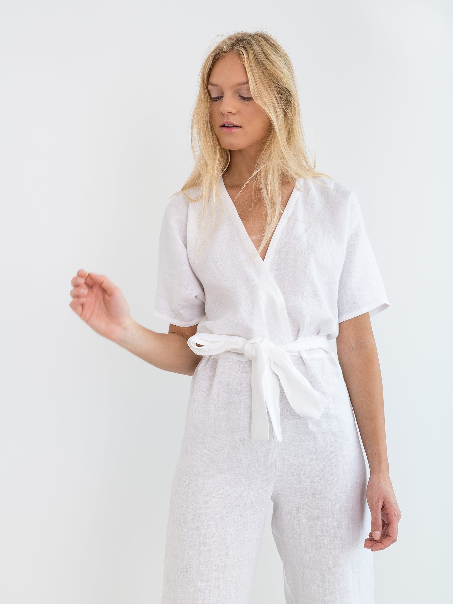 White Linen Jumpsuit