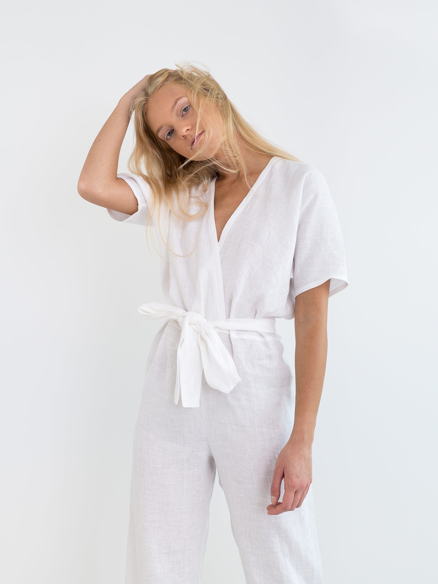 White Linen Jumpsuit