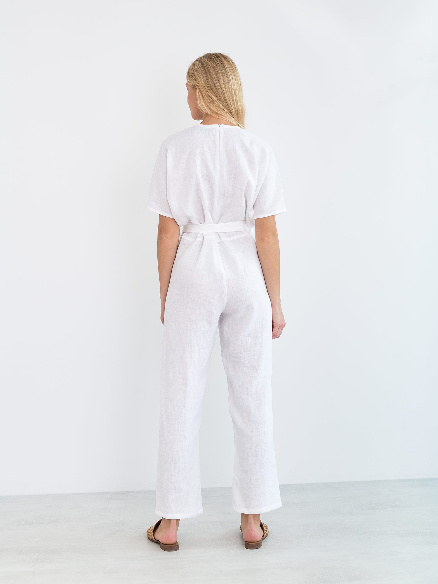 White Linen Jumpsuit