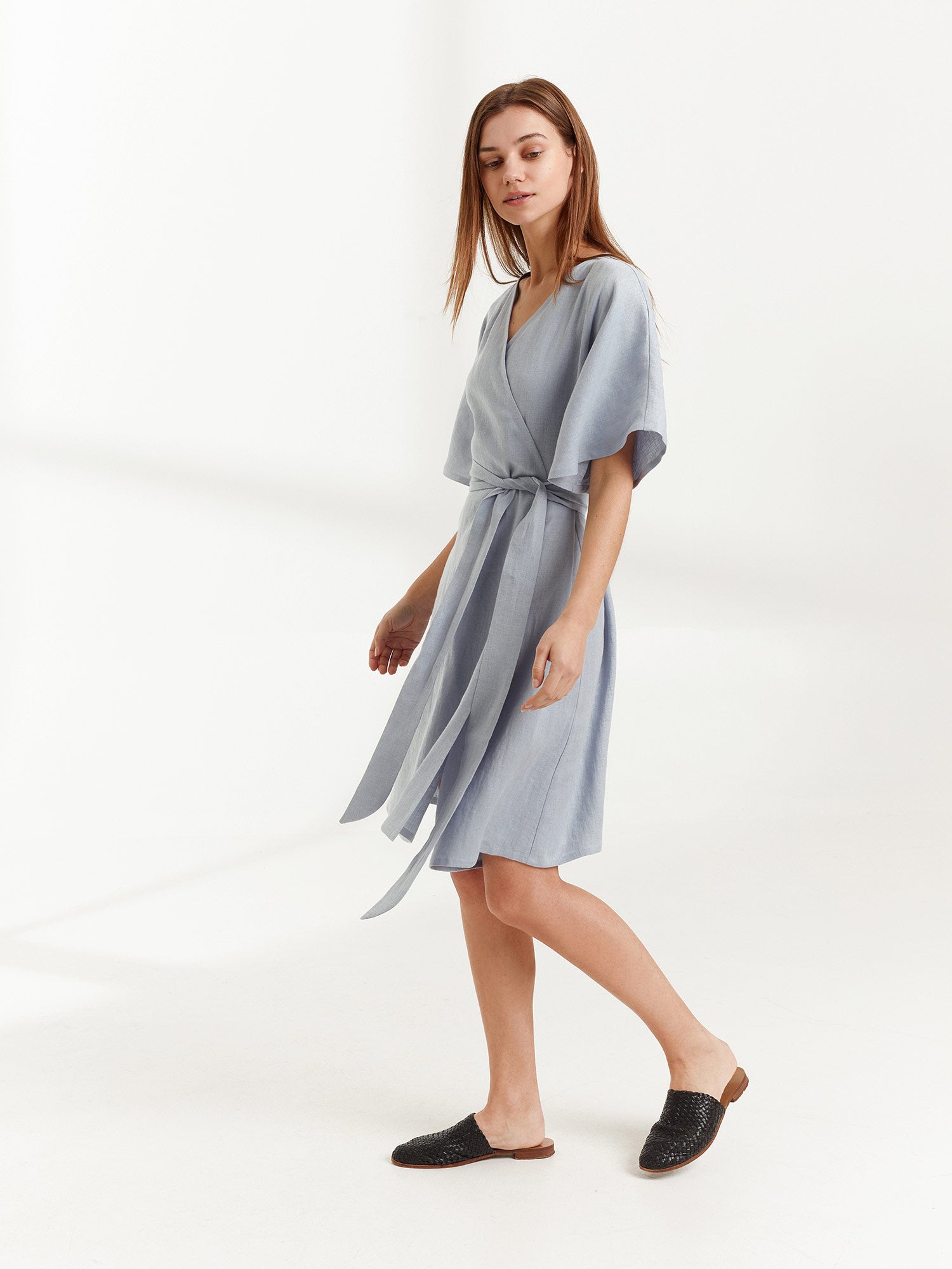 Max Linen Wrap Dress
