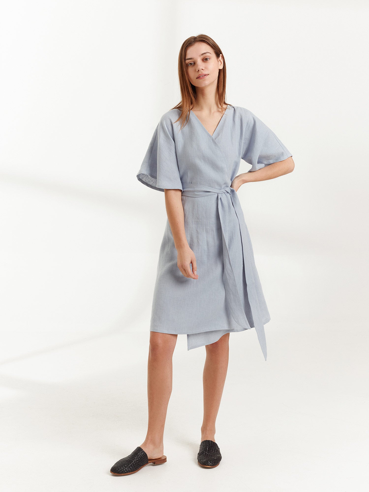 Max Linen Wrap Dress