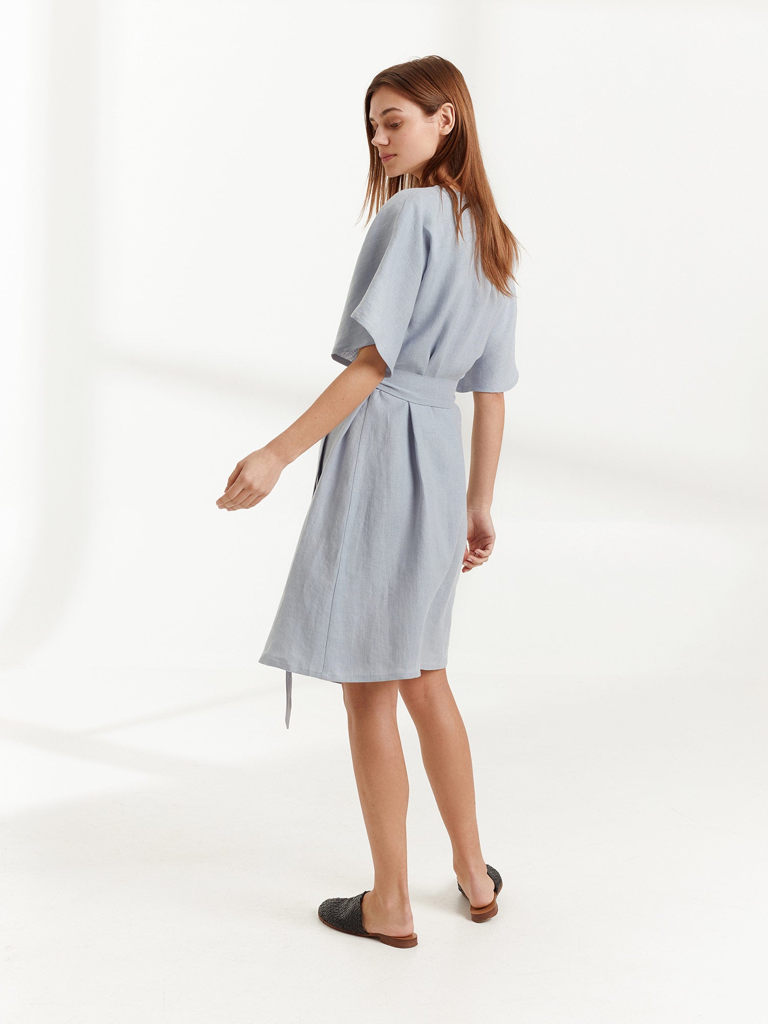 Max Linen Wrap Dress