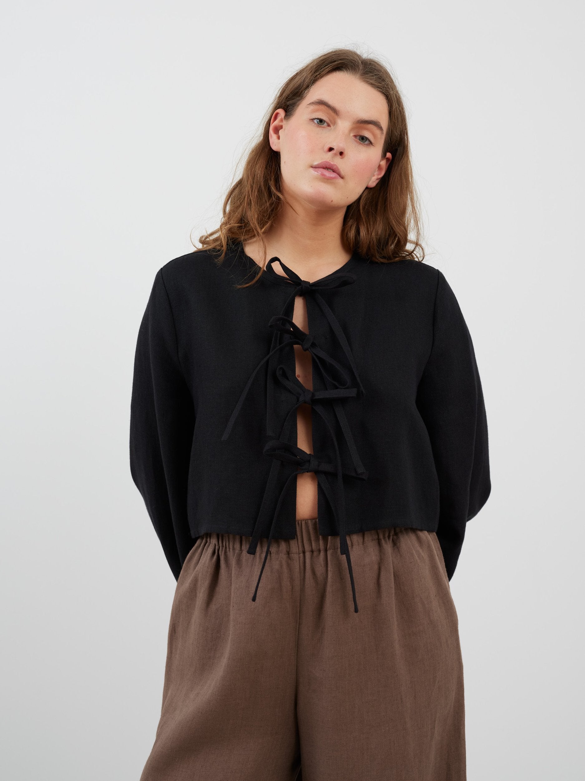 Tie Front Linen Top