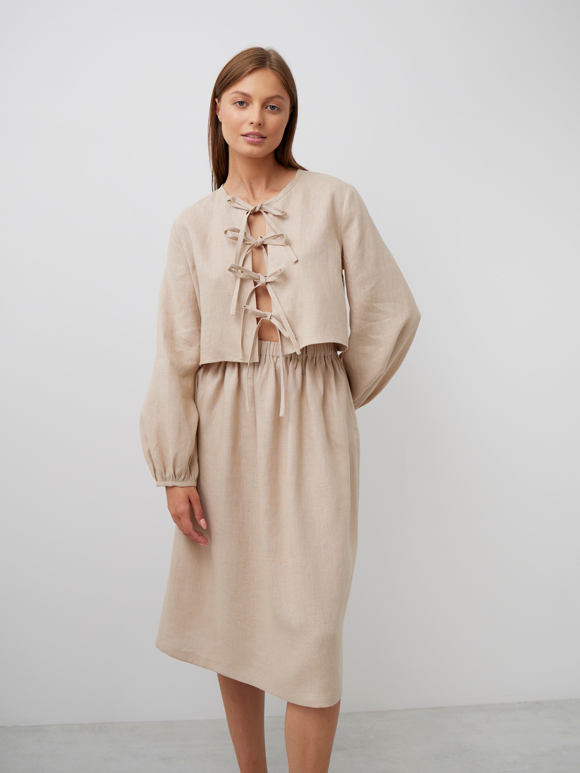 Tie Front Linen Top